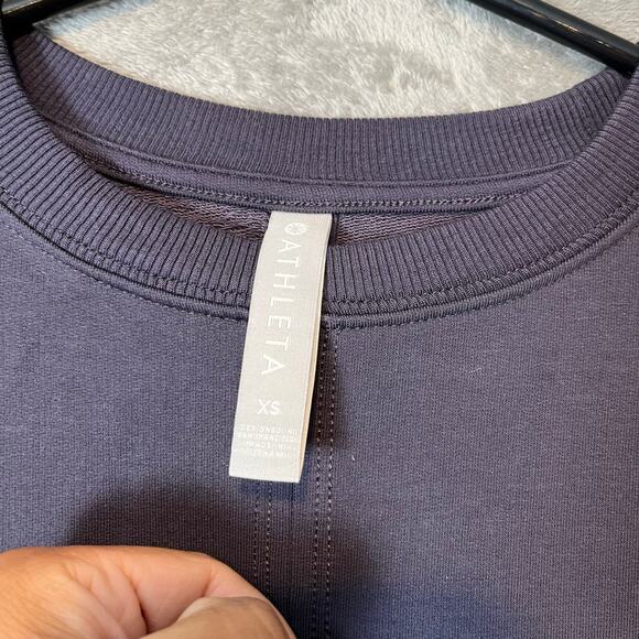 Athleta Samsara Side Tie Sweatshirt Size XS‎ Tencel Blend New Gray - Picture 3 of 8